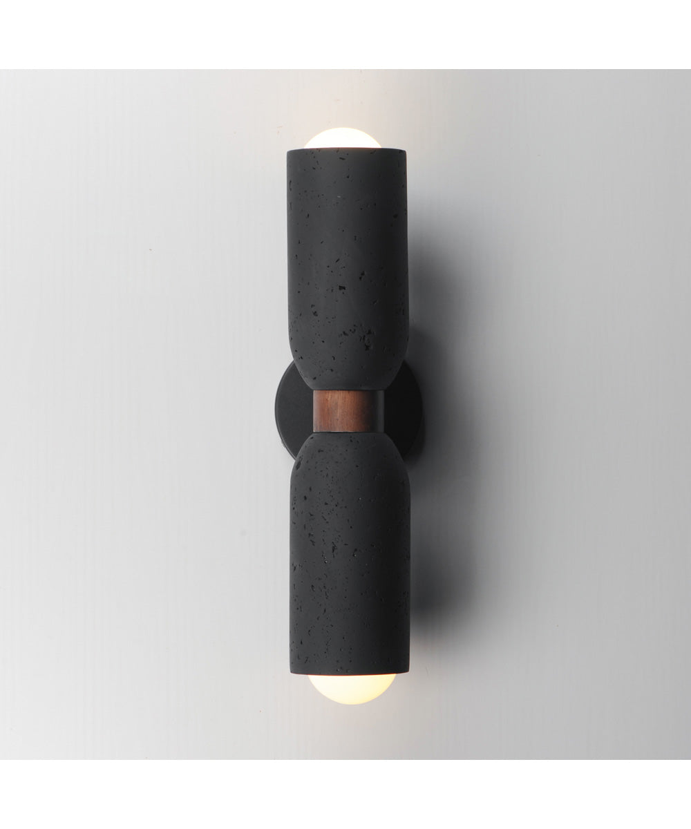 Pompeii 2-Light Wall Sconce Lava / Black
