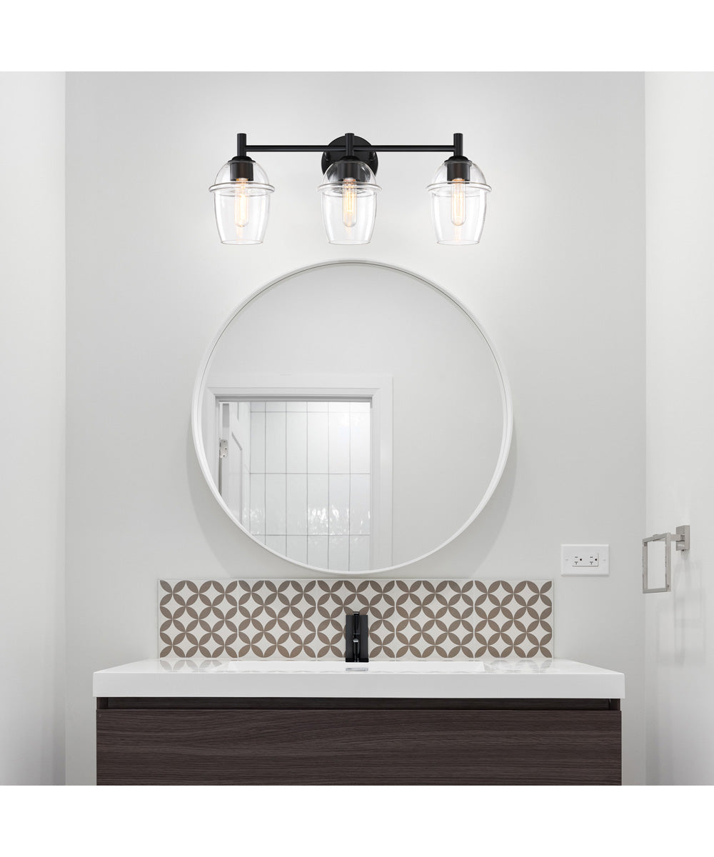 Summer Jazz 3 Light Vanity Matte Black