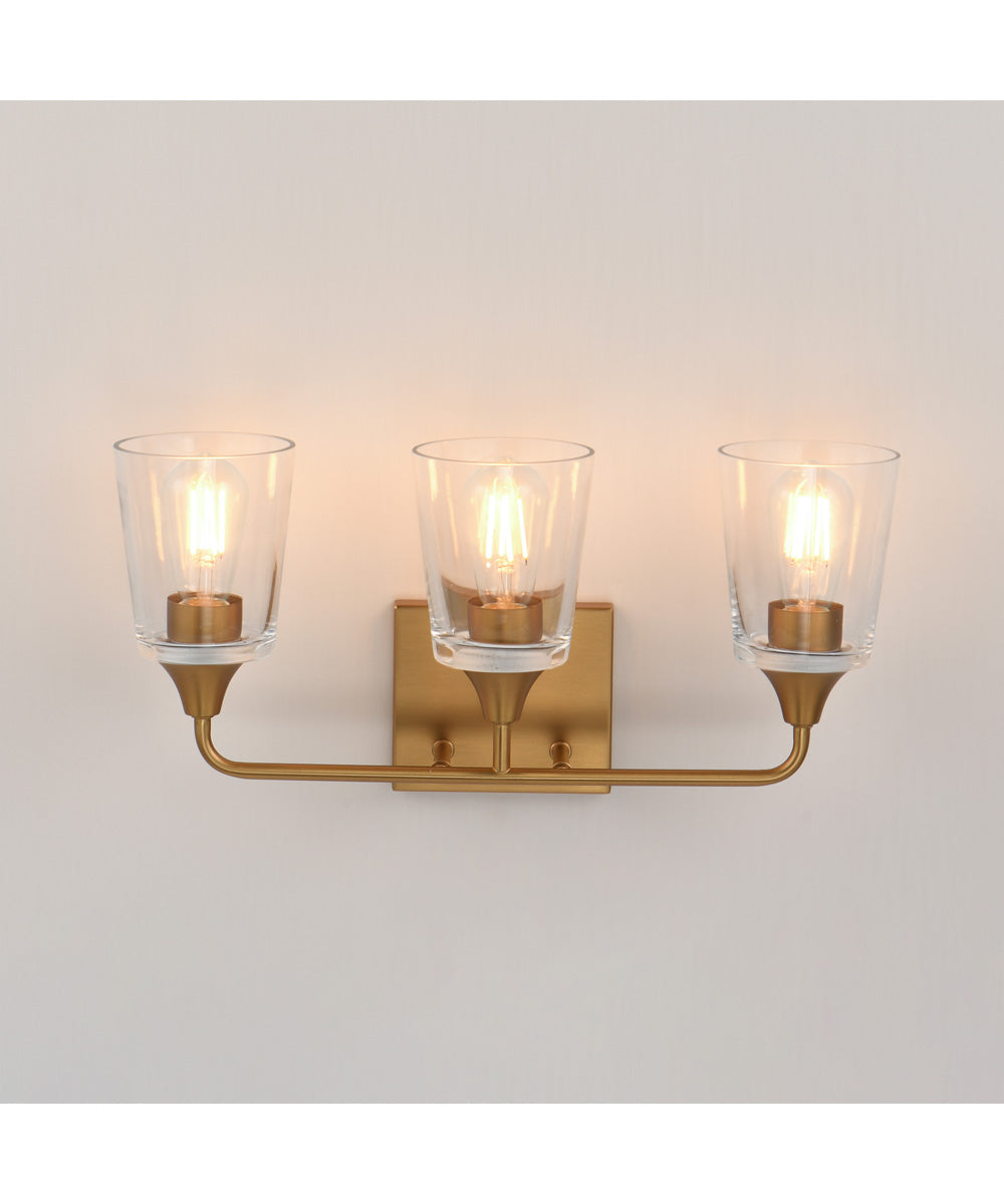 Hudson 3-Light Bath Vanity Natural Aged Brass