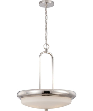 33"W Dylan 3-Light Pendant Polished Nickel