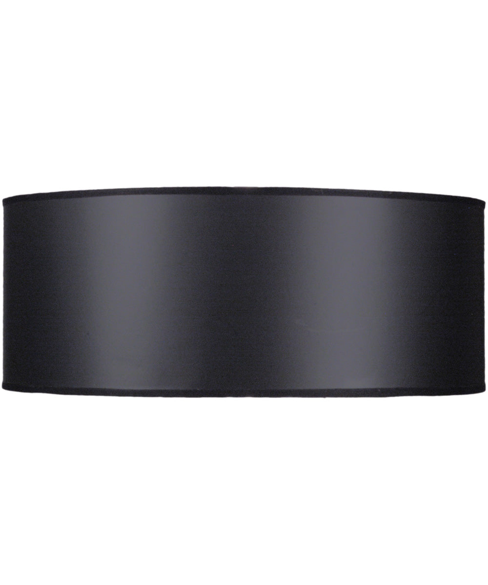 18x18x7 Black Opaque/Silver Foil Shallow Drum Hardback Lampshade