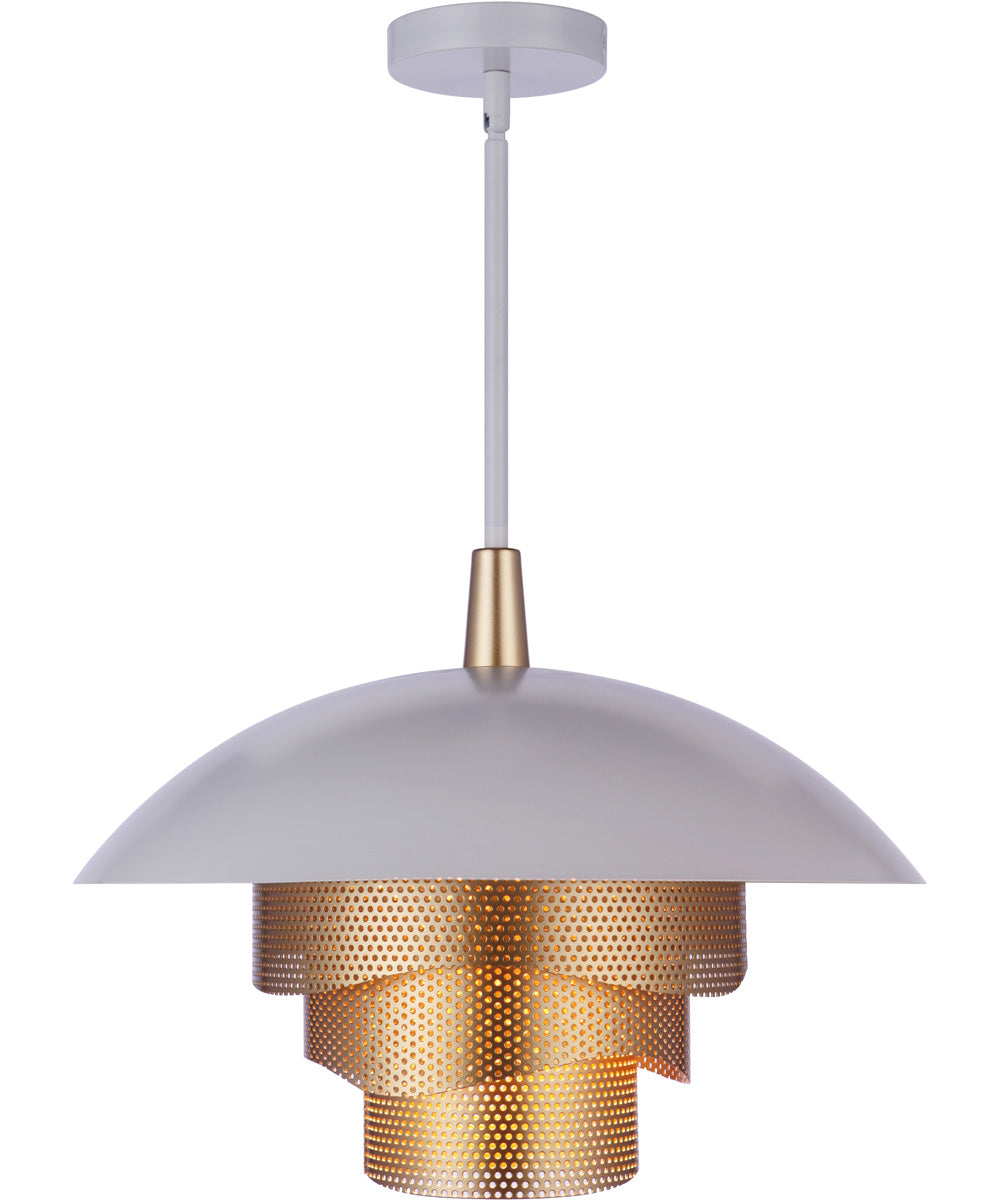 Sculptural Statement Pendants 1-Light Lighting Matte White/Matte Gold