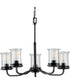 Winslett 5-Light Clear Seeded Glass Coastal Chandelier Light Matte Black