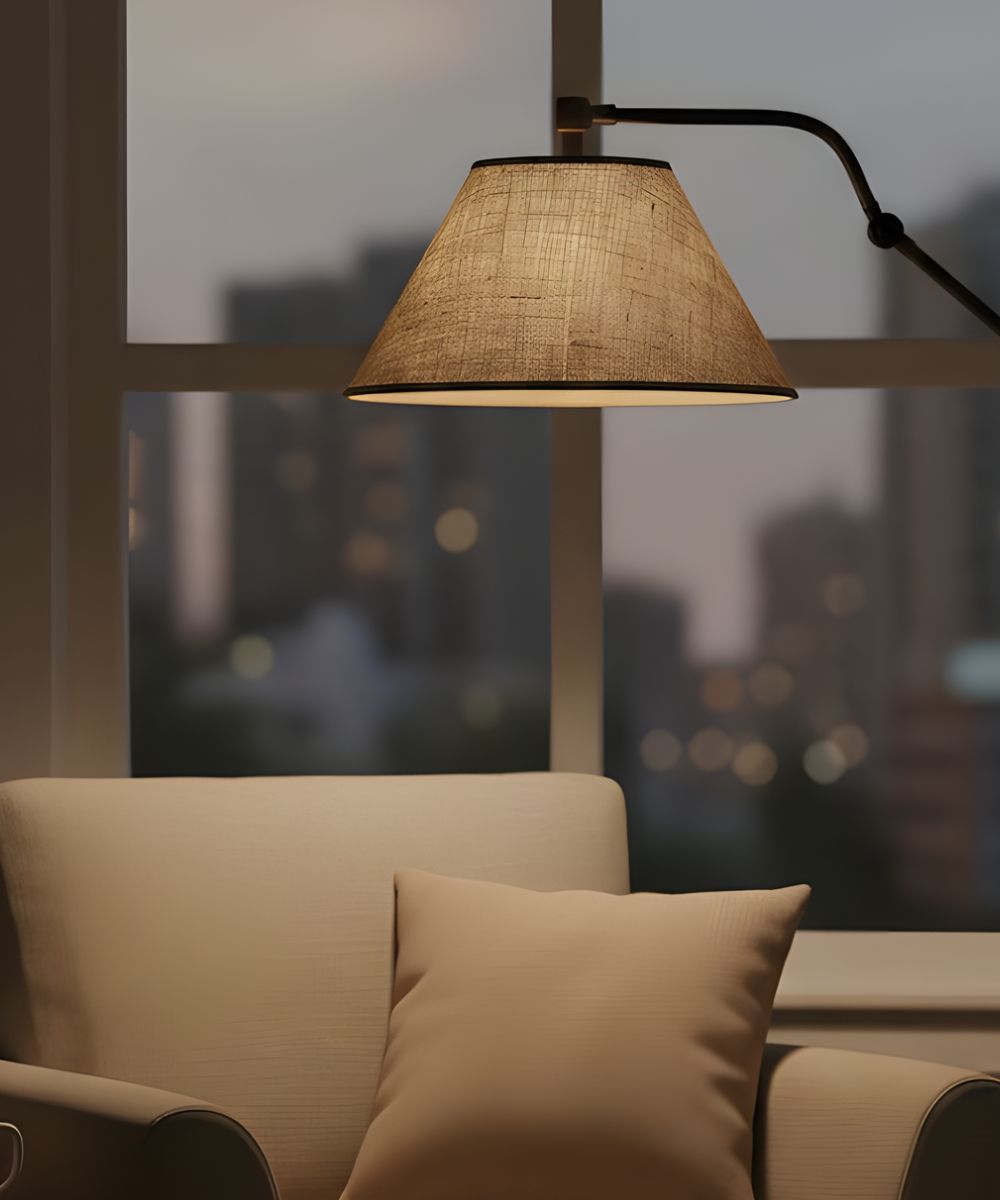 8x20x12 Natural Burlap Empire Hardback Lampshade