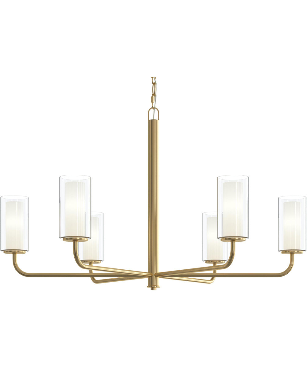 Mack 6-Light Chandelier with Layered Glass Shades Brushed Gold