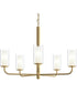 Mack 5-Light Chandelier with Layered Glass Shades Brushed Gold