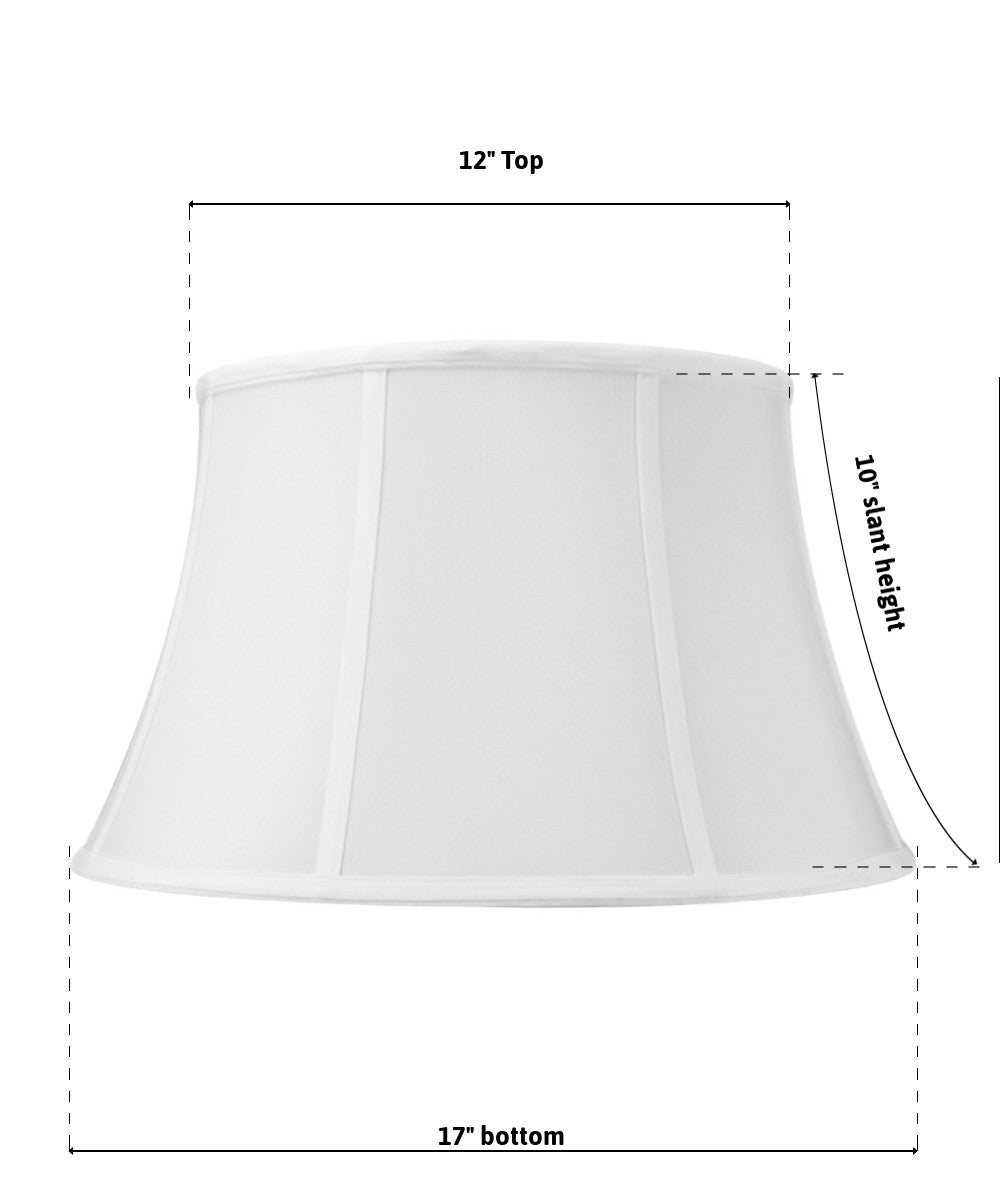 17"W x 10"H SLIP UNO FITTER White Floor Shantung Lampshade