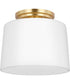 Adley 1-Light Etched Opal  Glass New Traditional Flush Mount Light Satin Brass