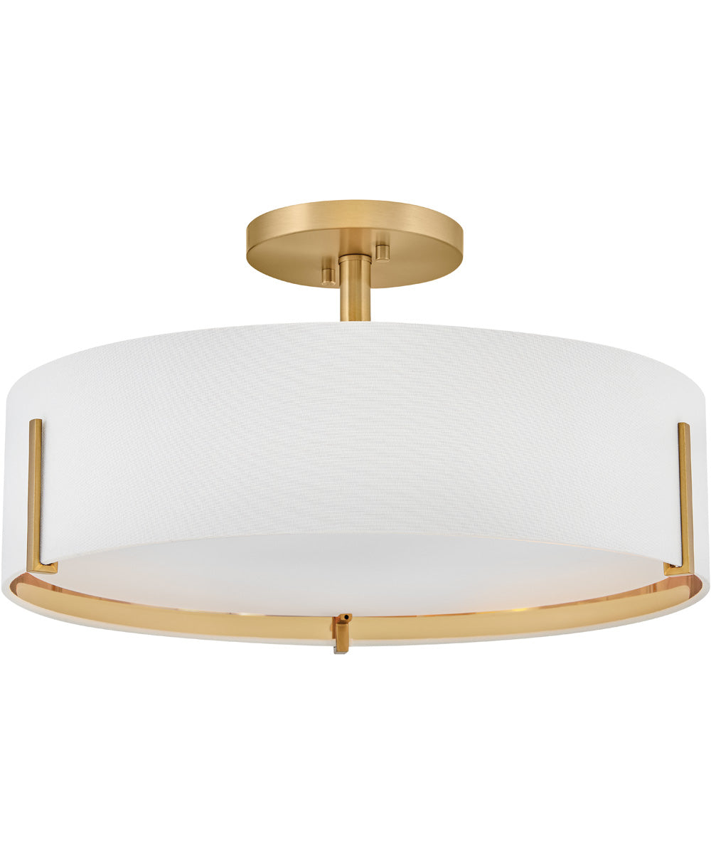 Halle 4-Light Medium Semi-Flush Mount in Lacquered Brass