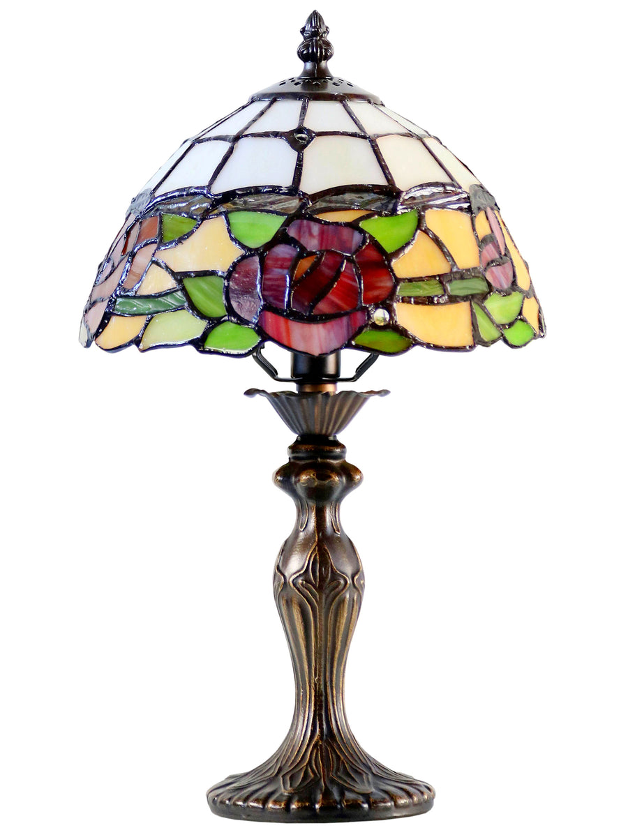 Innsdale Rose 15.25 Inch  Tall Handmade Tiffany Accent Lamp