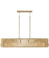 Archer 6-Light-Linear Chandelier Blonde Wood and Matte Brass