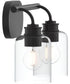 Reines 2-Light Bath Vanity with Clear Glass Shades Matte Black