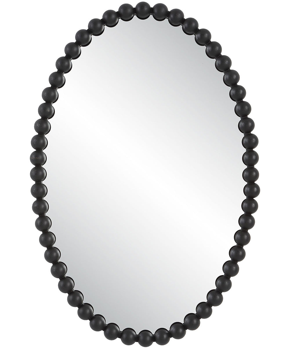 Serna Black Oval Mirror