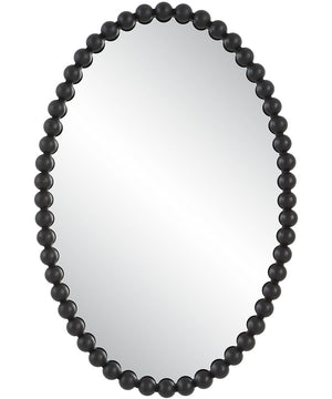 Serna Black Oval Mirror