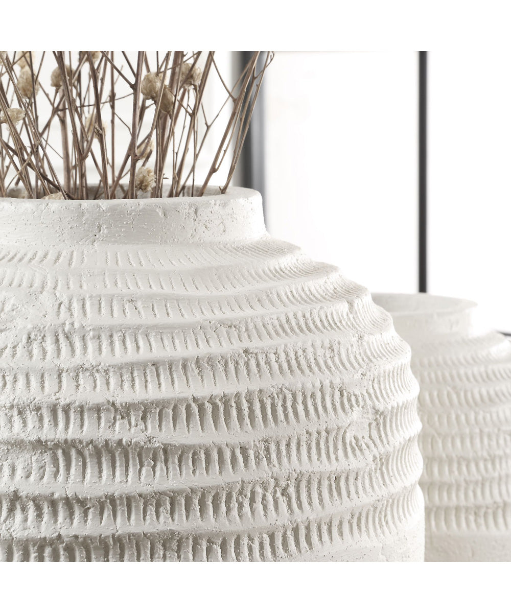 Luna Ridge White Ceramic Vases Set of 2