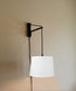 14"W MAST Plug-In Wall Mount Pendant 1 Light Black Cord/Arm White Shade