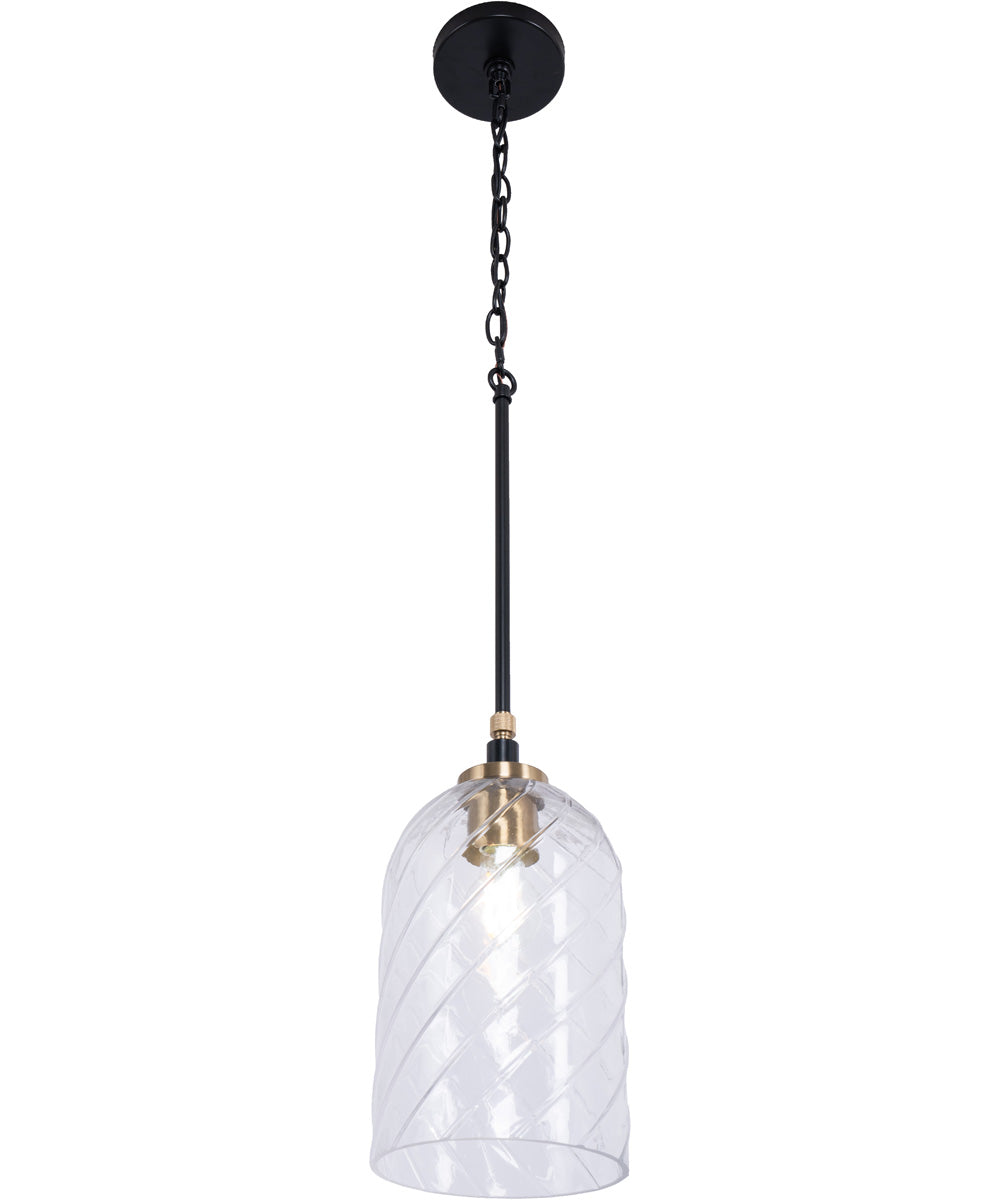 Council 1-Light Lighting Flat Black/Satin Brass