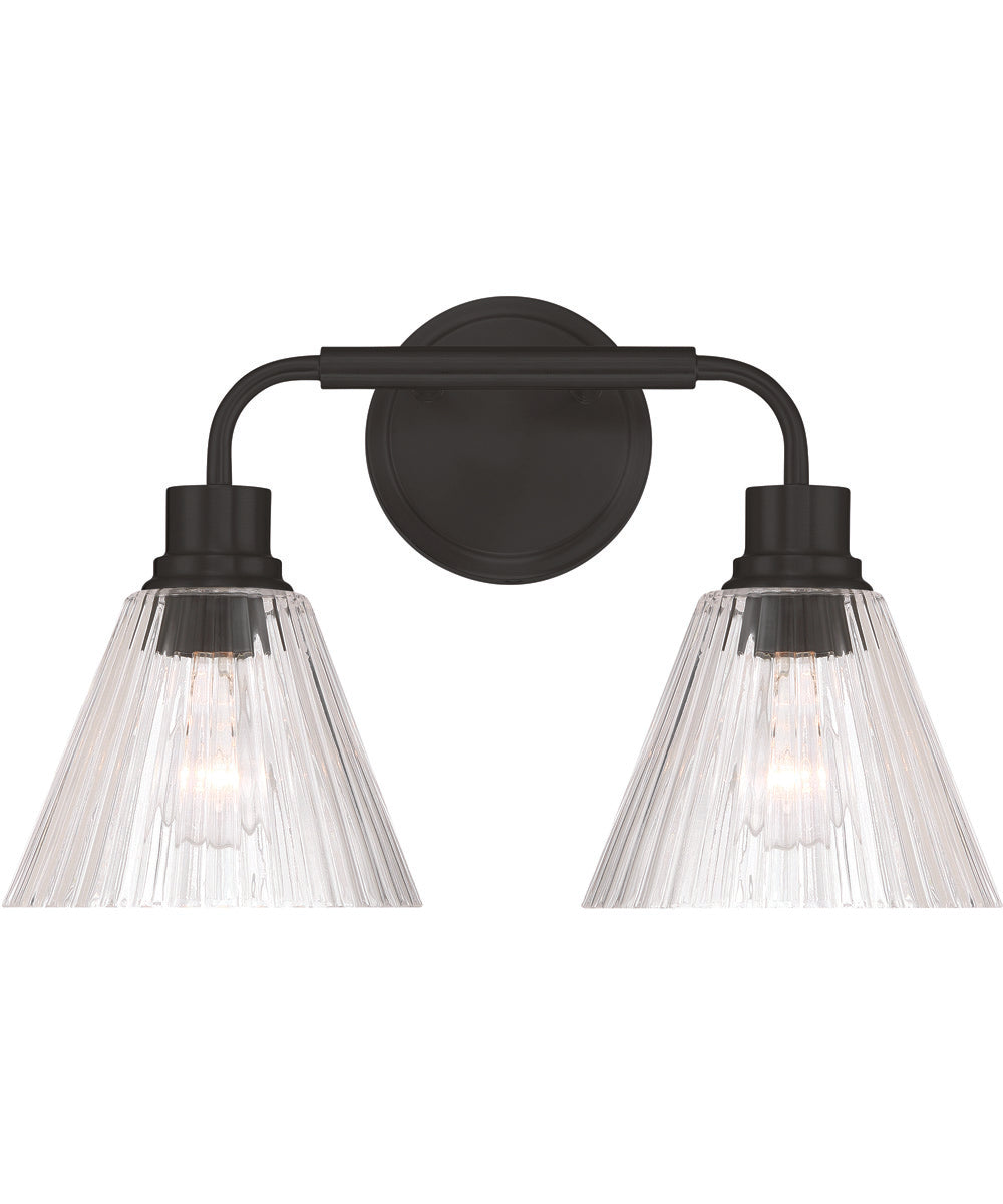 Pleated 2-Light Lighting Flat Black
