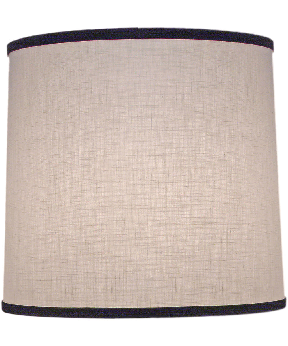 12x13x12 White with Black Trim Aberdeen Deep Drum Hardback Lampshade