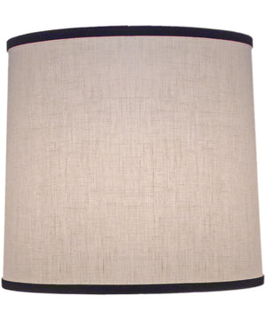 12x13x12 White with Black Trim Aberdeen Deep Drum Hardback Lampshade