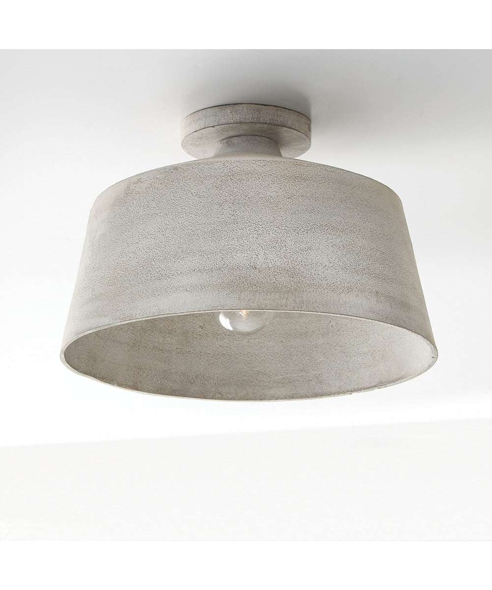 Quarry 1-Light Semi-Flush Stucco