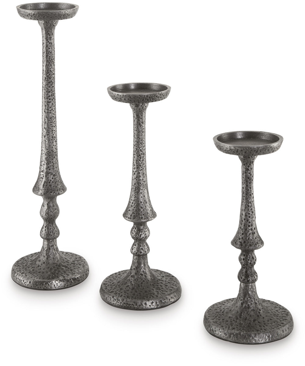 Eravell Candle Holder Set Set of 3 Pewter