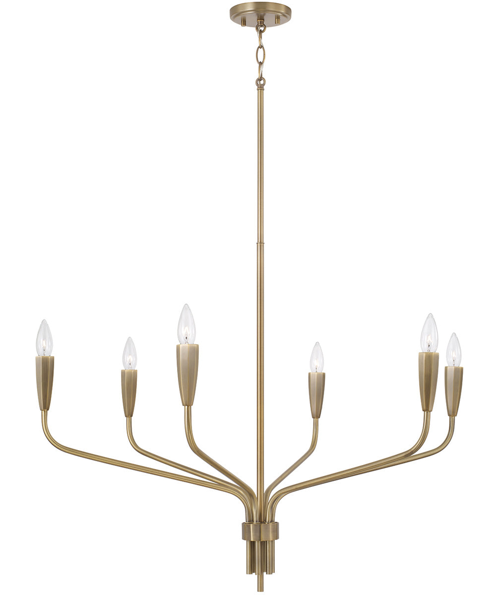 Palmer 6-Light Chandelier Antiqued Brass