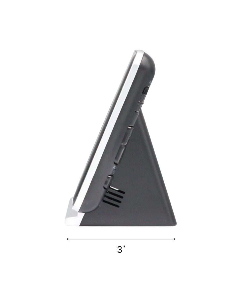 Digital Bedside Alarm Clock with Dual Alarms, Calendar, Thermometer, and Dial Light