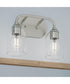 Ilia 2-Light Bath Vanity with Clear Glass Shade Brushed Nickel
