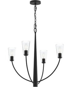 Jheni 4-Light Chandelier with Clear Glass Shades Matte Black