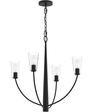 Jheni 4-Light Chandelier with Clear Glass Shades Matte Black