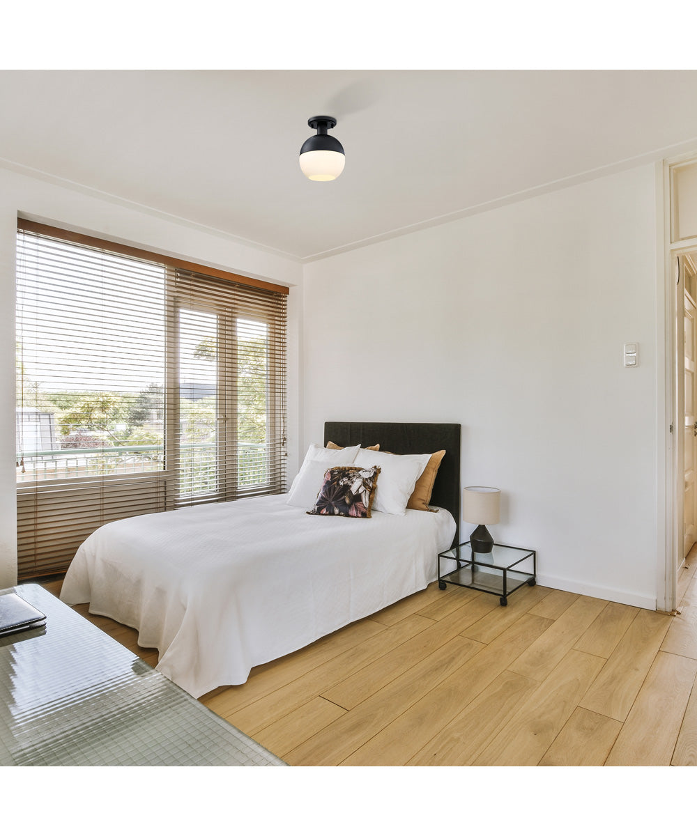 Linden 1 Light Semi Flush Mount Matte Black