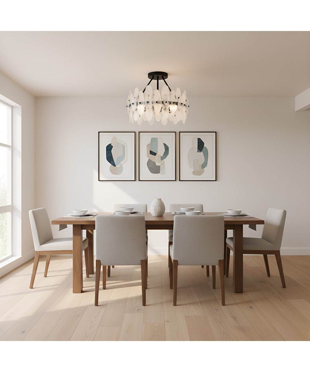 Abigail 4-light Semi Flush Mount Matte Black