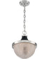 13"W Faro 1-Light Pendant Polished Nickel / Black Accents