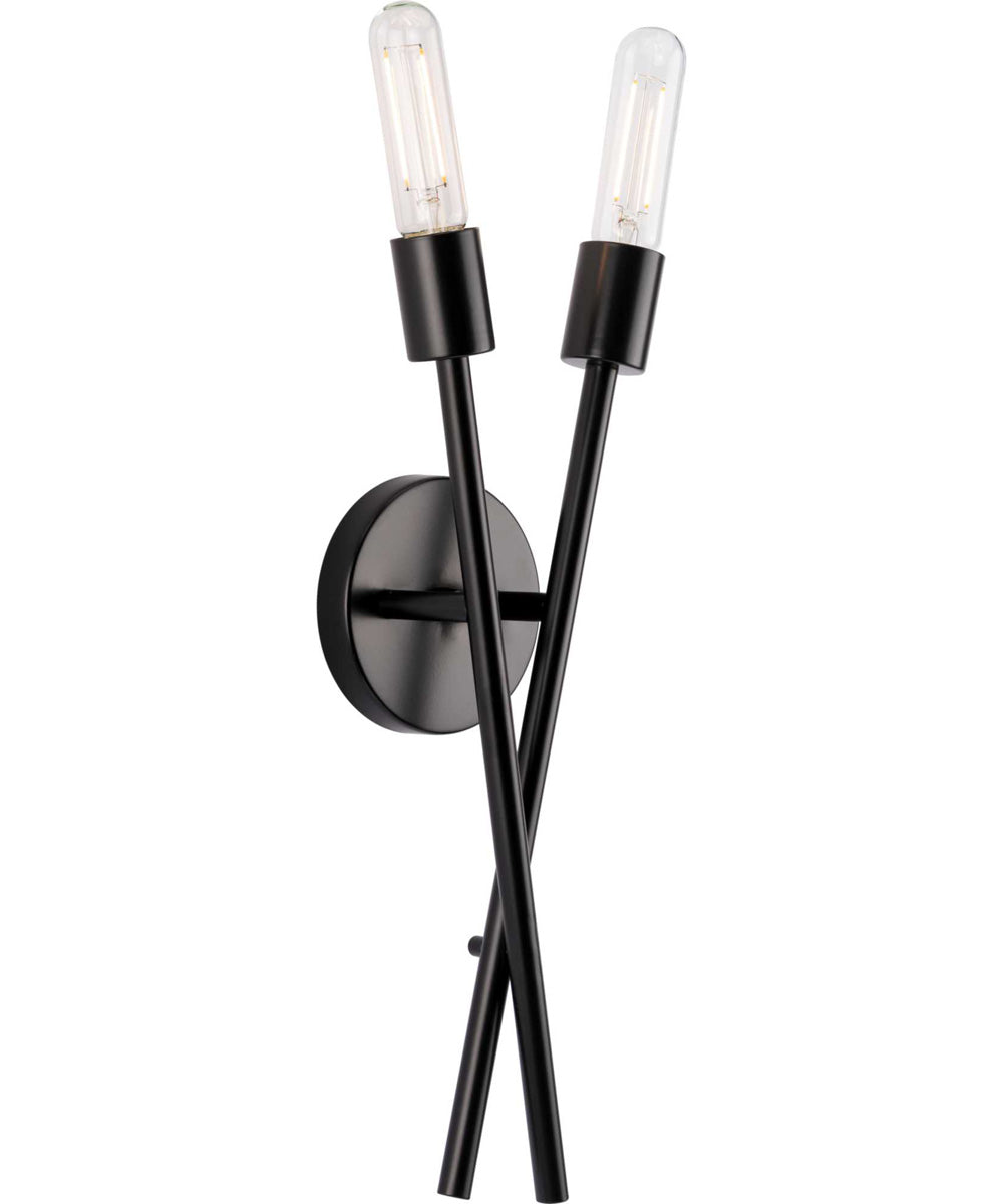 Astra 2-Light 18" Modern Wall Bracket Matte Black