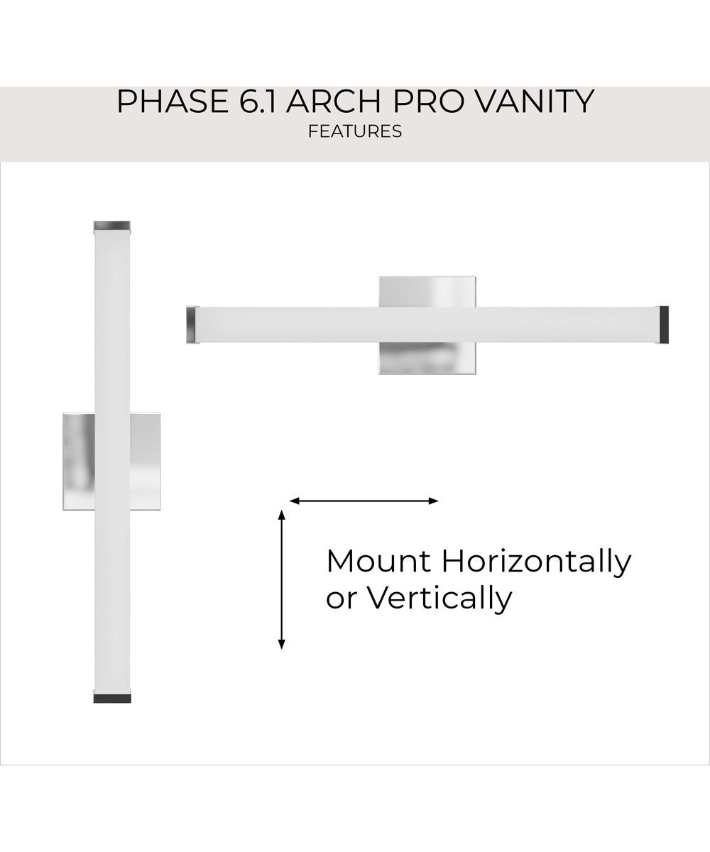 Phase 6.1 36 in. 5CCT Integrated LED Linear Vanity Light Polished Chrome