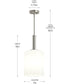 Reines 1-Light Pendant with Opal Glass Shade Brushed Nickel