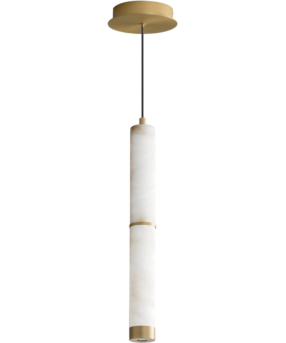 Aragon 17 inch LED Pendant White Alabaster / Gold