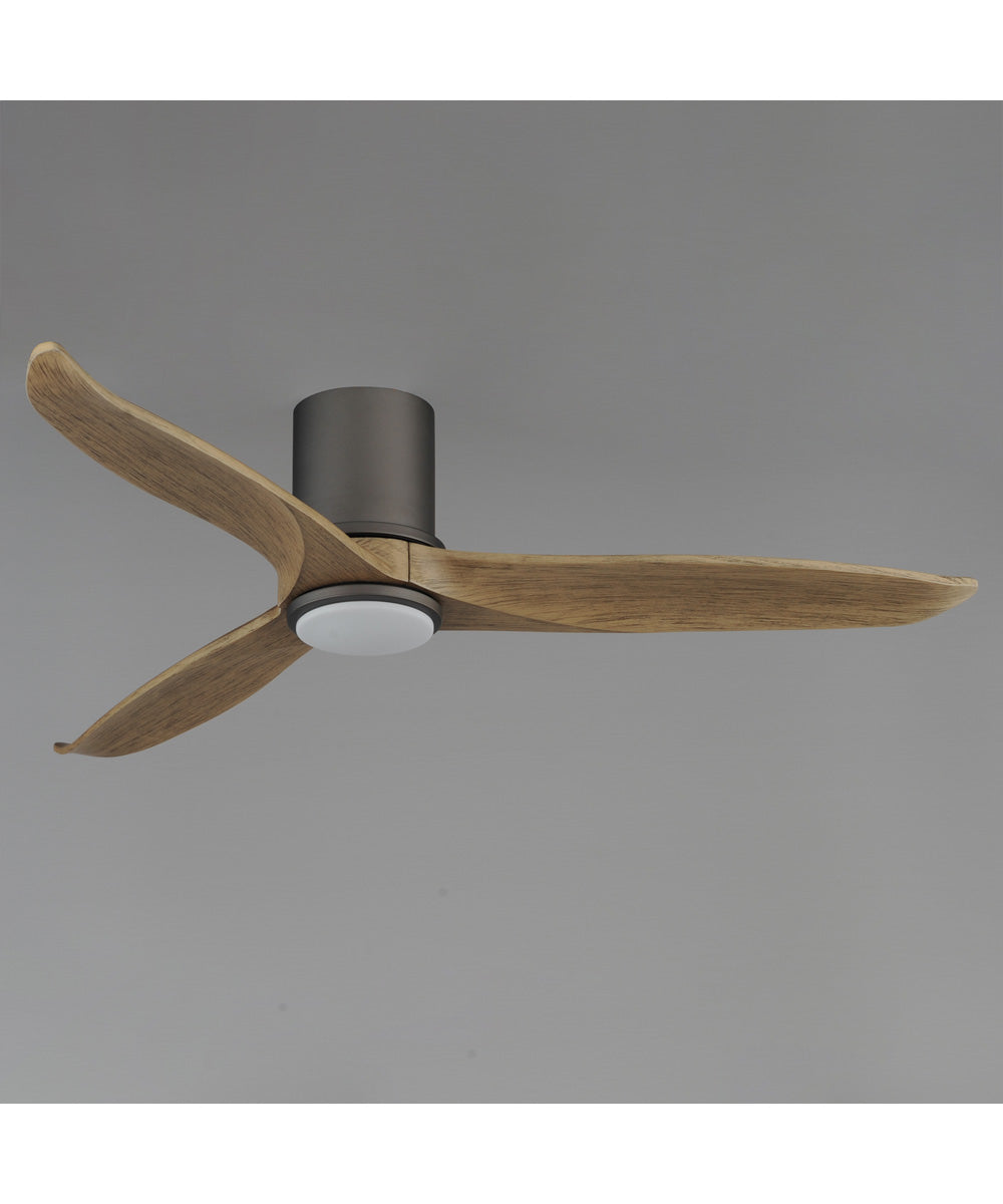 Woodwind 52 inch Solid Wood Blade Hugger Fan w LED Charcoal Bronze