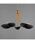 Maris 5-Light Chandelier Black / Natural Aged Brass