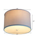 14"W Moderne Flush Mount Conversion Kit  White Fabric Drum Lampshade
