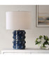 Round Ceramic Table Lamp in Blue