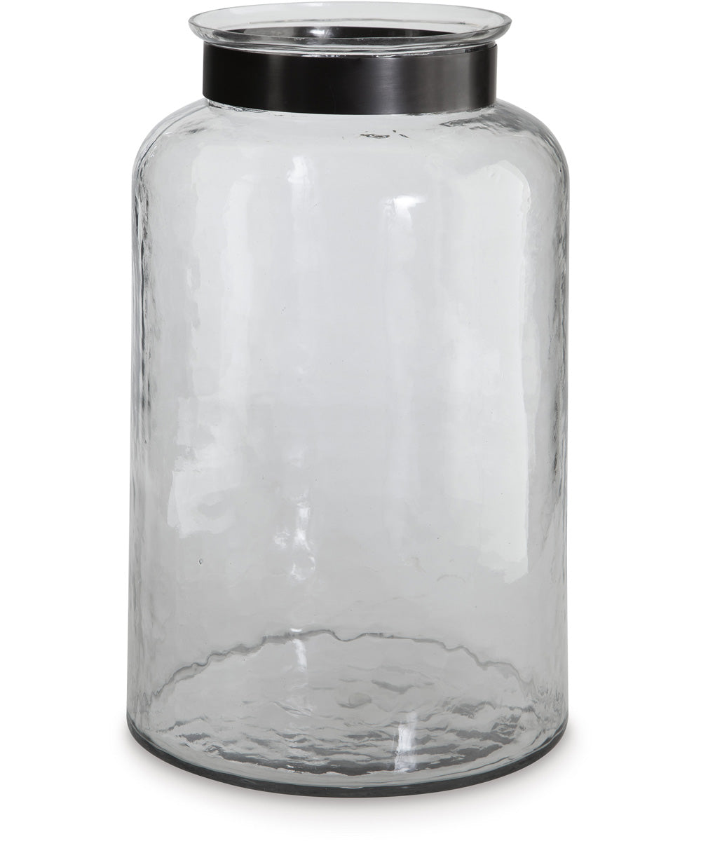 Lukasvale Vase Clear/Pewter