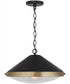 Polaris 1-Light Pendant Aged Brass and Black