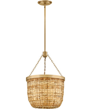 Sanibel 3-Light Large Convertible Pendant in Lacquered Brass