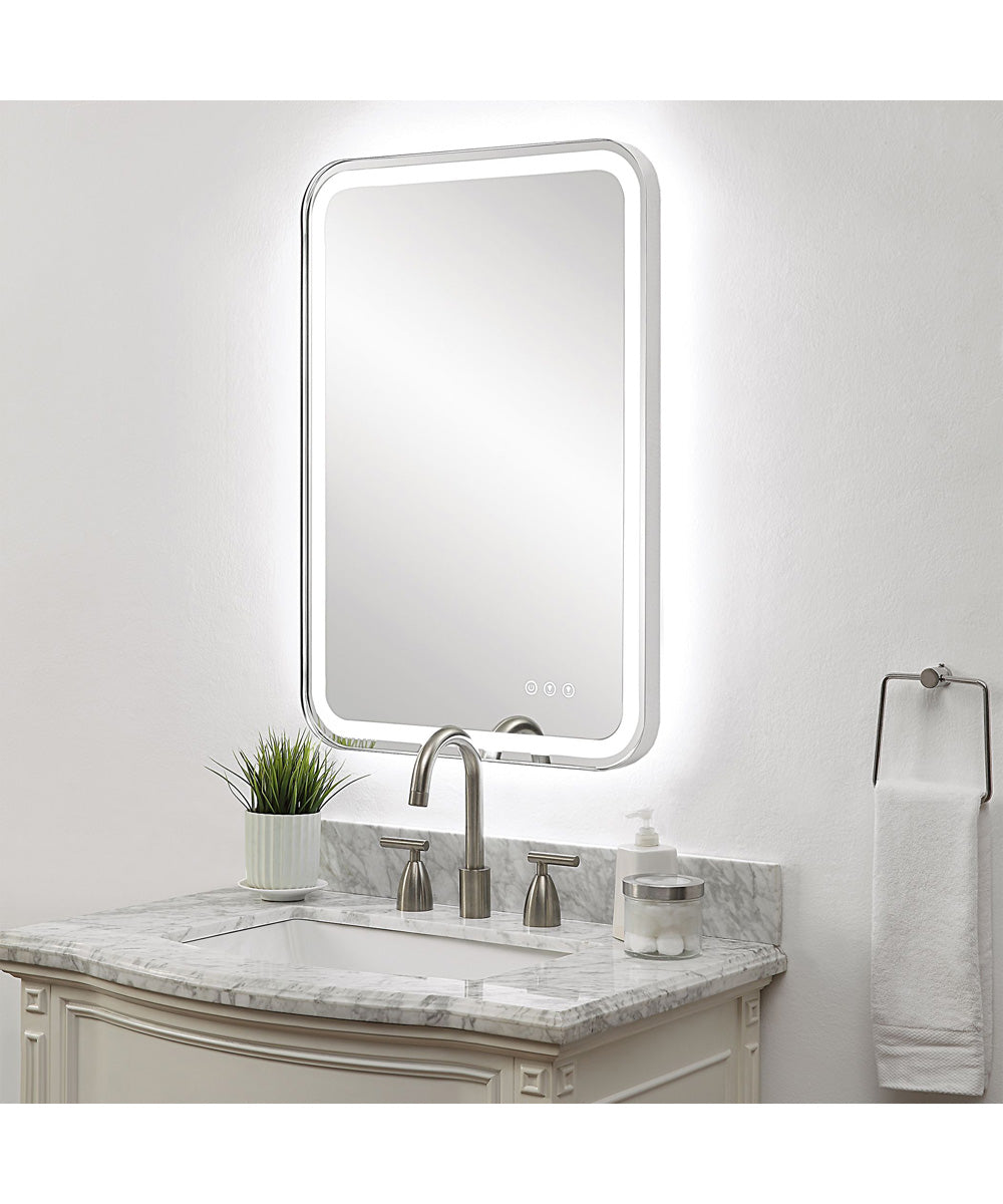 Crofton Lighted Nickel Vanity Mirror