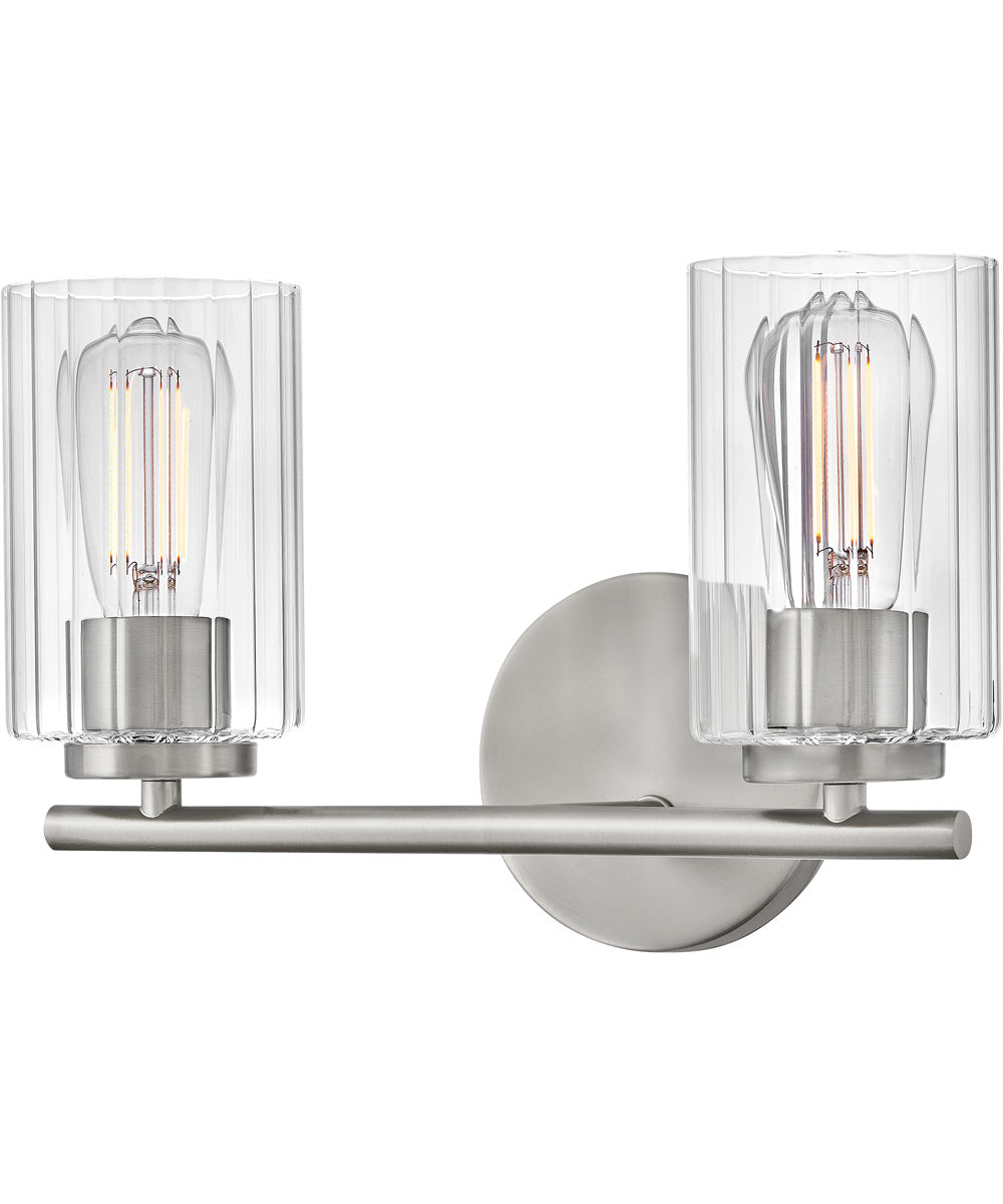 Leta 2-Light Small Two Light Vanity in Brushed Nickel