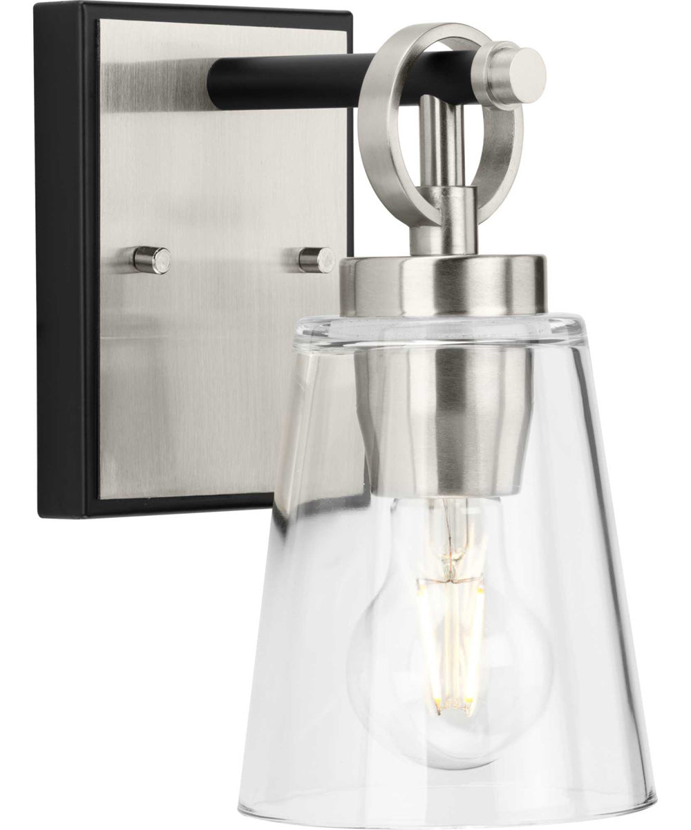 Cassell 1-Light Matte Black Luxe Industrial Bath & Vanity Light Brushed Nickel