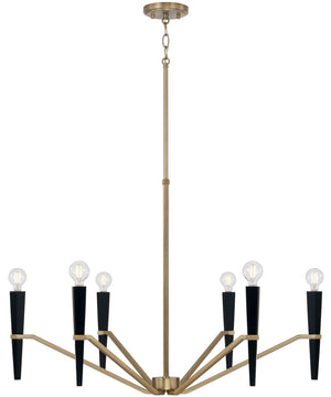 Enzo 6-Light Chandelier Aged Brass and Black