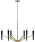 Enzo 6-Light Chandelier Aged Brass and Black